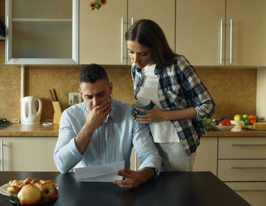 Taxpayer reviewing IRS bank levy notice after bank account freeze